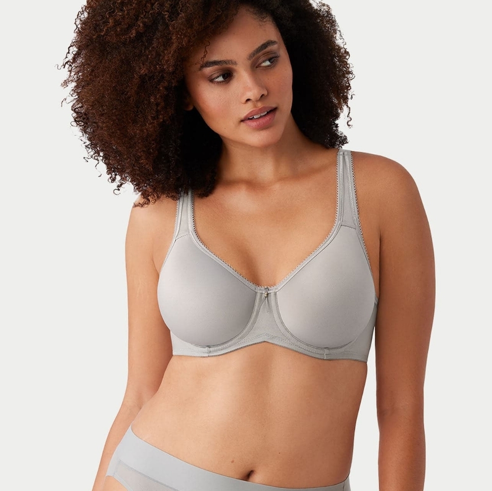 Wacoal Basic Beauty Spacer T-Shirt Bra Underwire Gray Silver Sz 40D